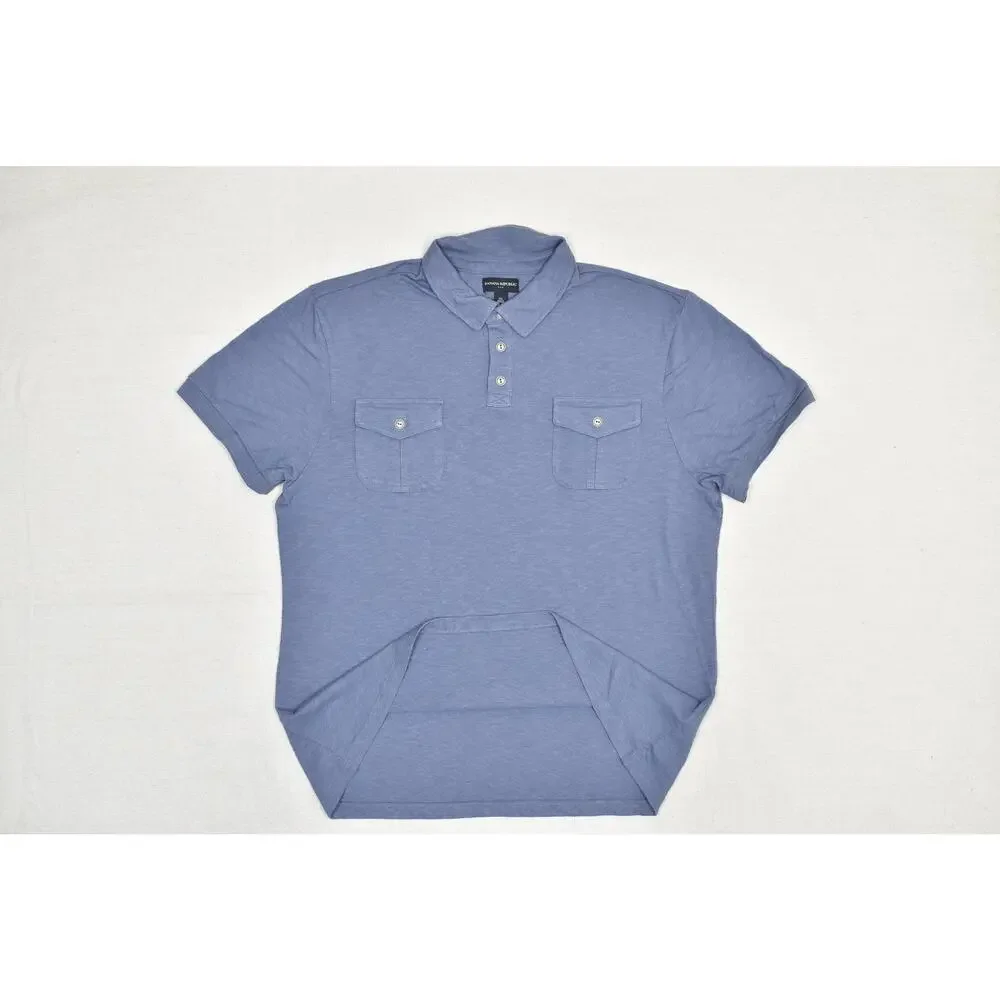 Banana Republic Men's Regular Size XXL Blue Short Sleeve Polo Shirt